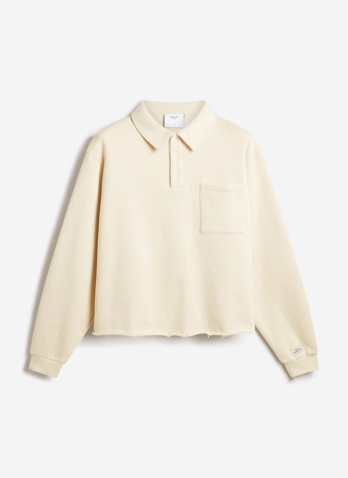 Men's Boxy Polo Sweatshirt - Cotton - Cream | Percival
