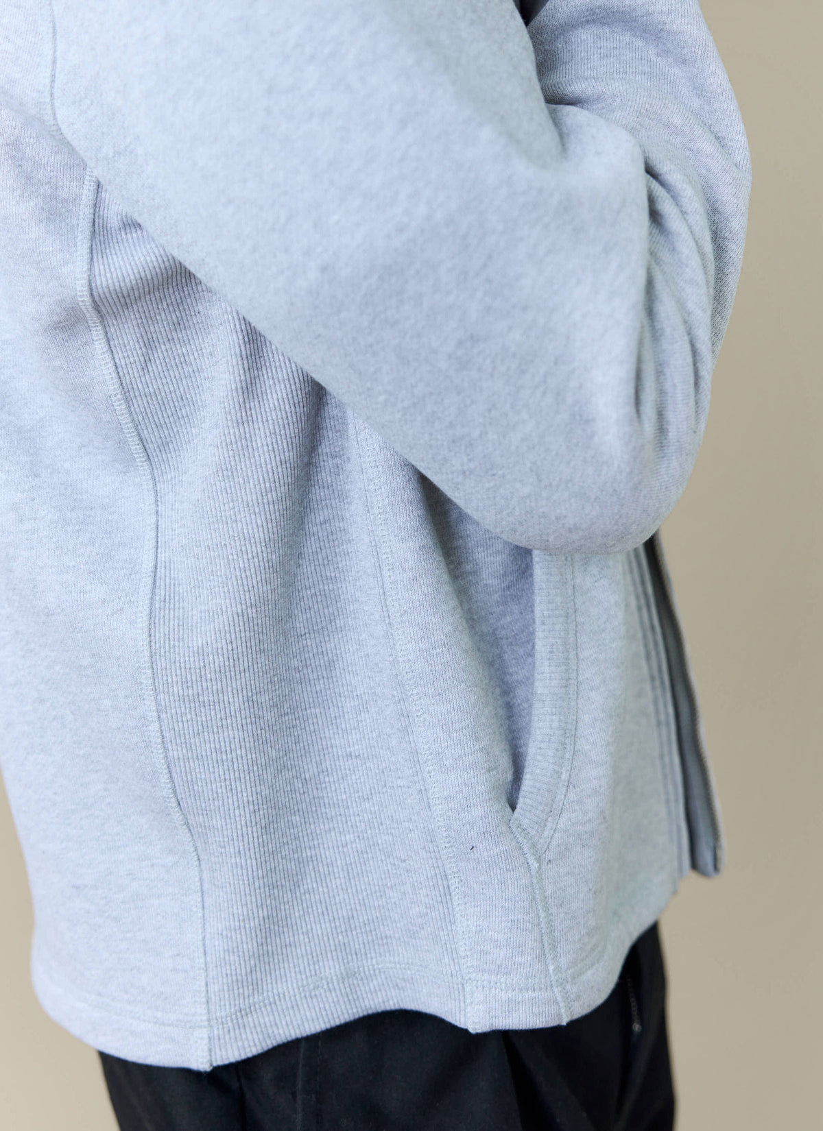Men's Curtis Funnel Neck Zip Jumper - Cotton - Grey | Percival