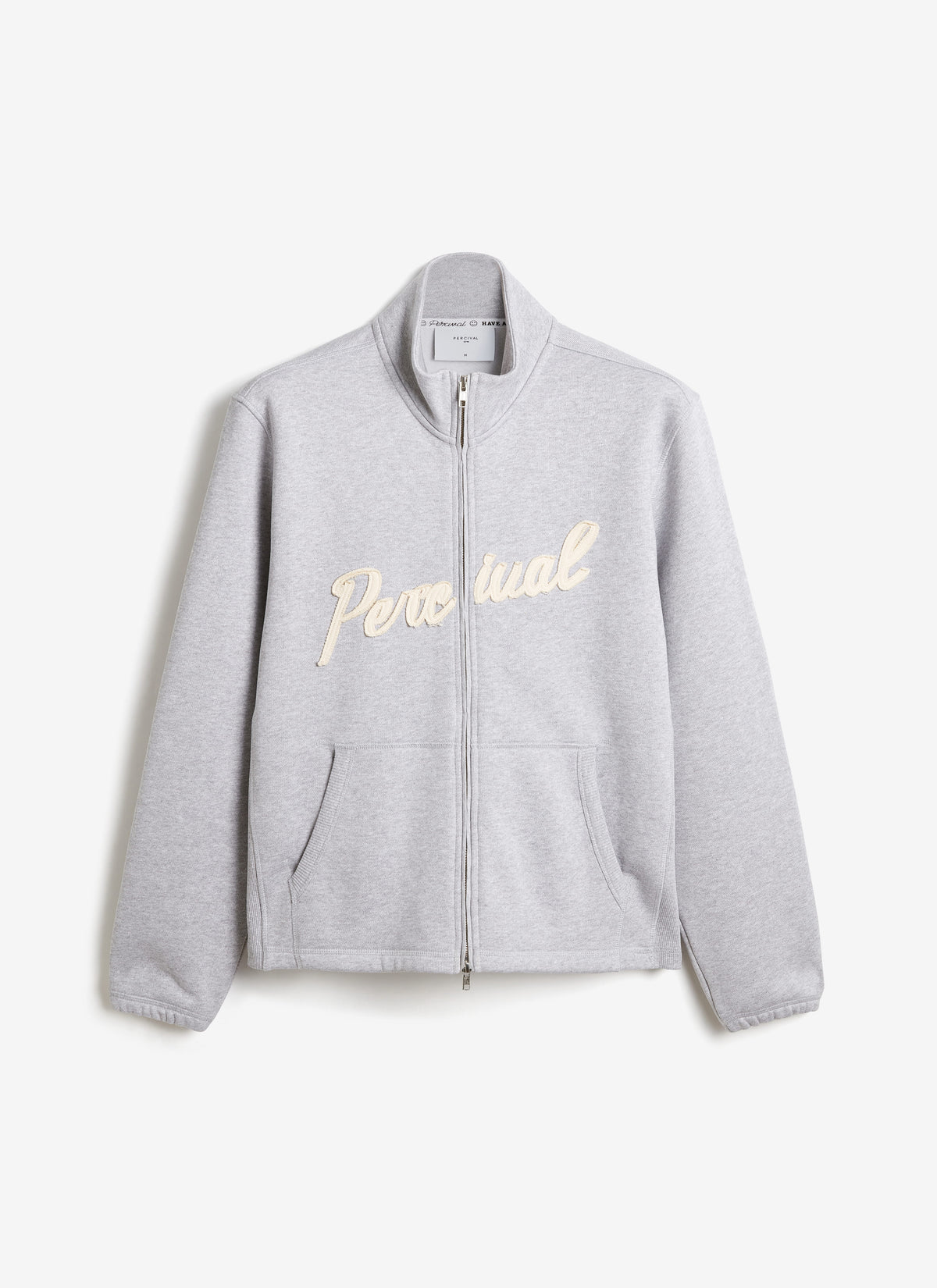 Men's Curtis Funnel Neck Zip Jumper - Cotton - Grey | Percival