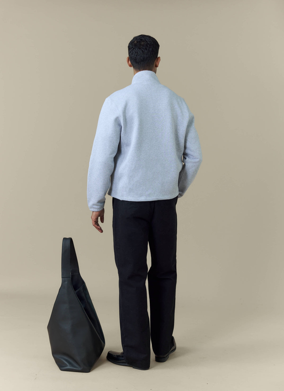 Men's Curtis Funnel Neck Zip Jumper - Cotton - Grey | Percival