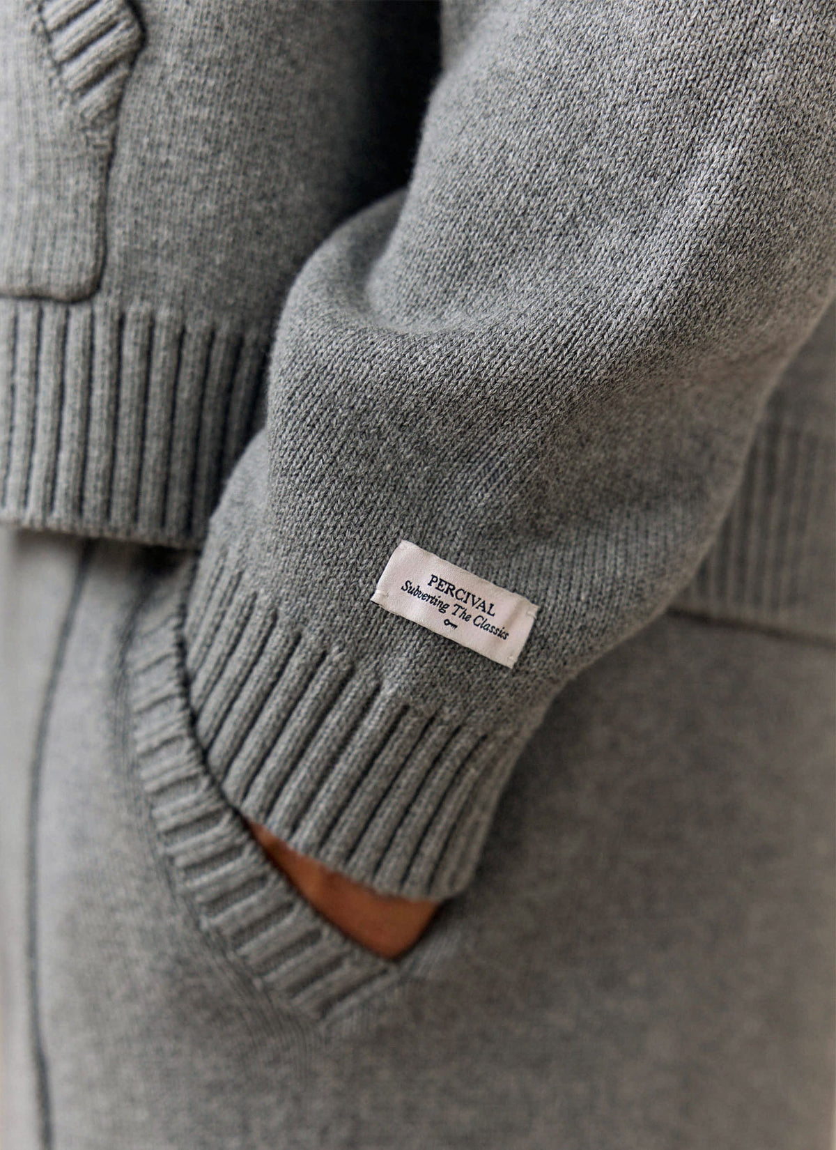 Men's Chronicle Knitted Hoodie - 100% Cotton - Grey | Percival