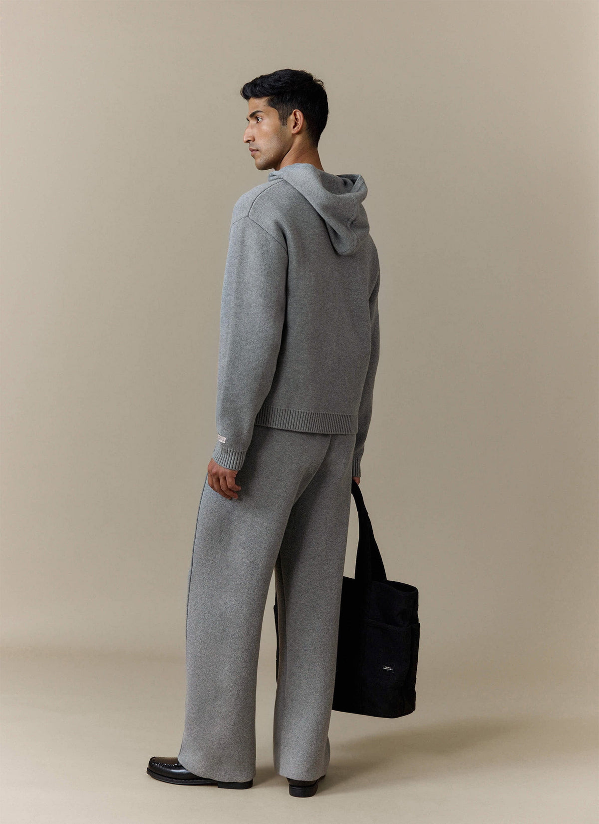 Men's Chronicle Knitted Hoodie - 100% Cotton - Grey | Percival