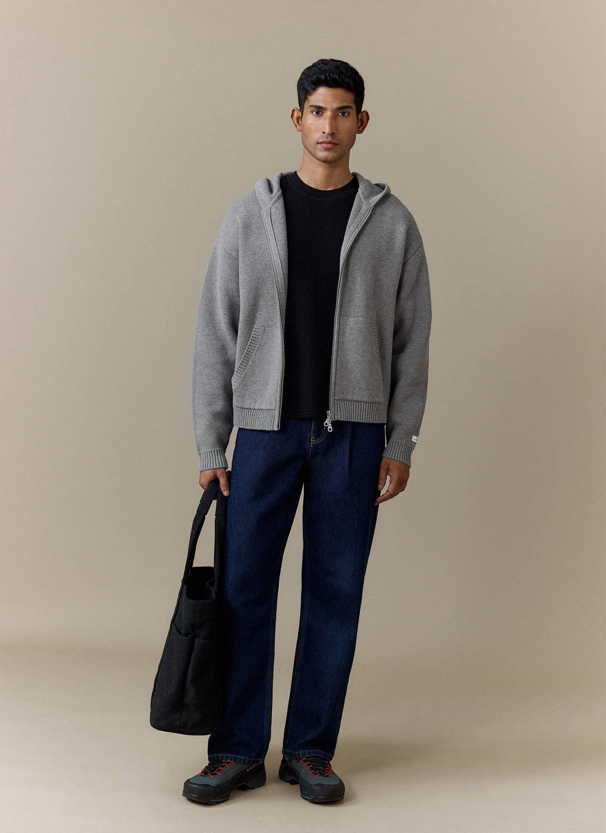 Men's Chronicle Knitted Hoodie - 100% Cotton - Grey | Percival