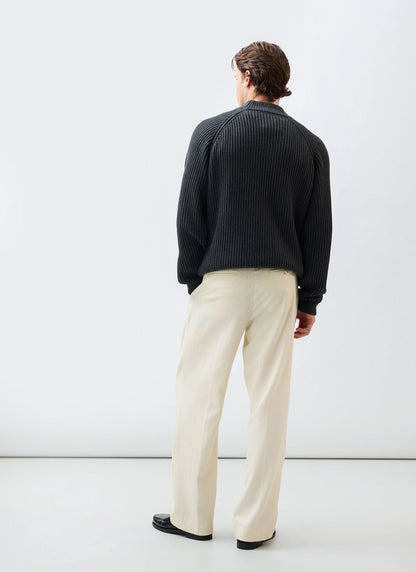 Men's Library Turtle Neck Jumper - Cotton - Charcoal | Percival