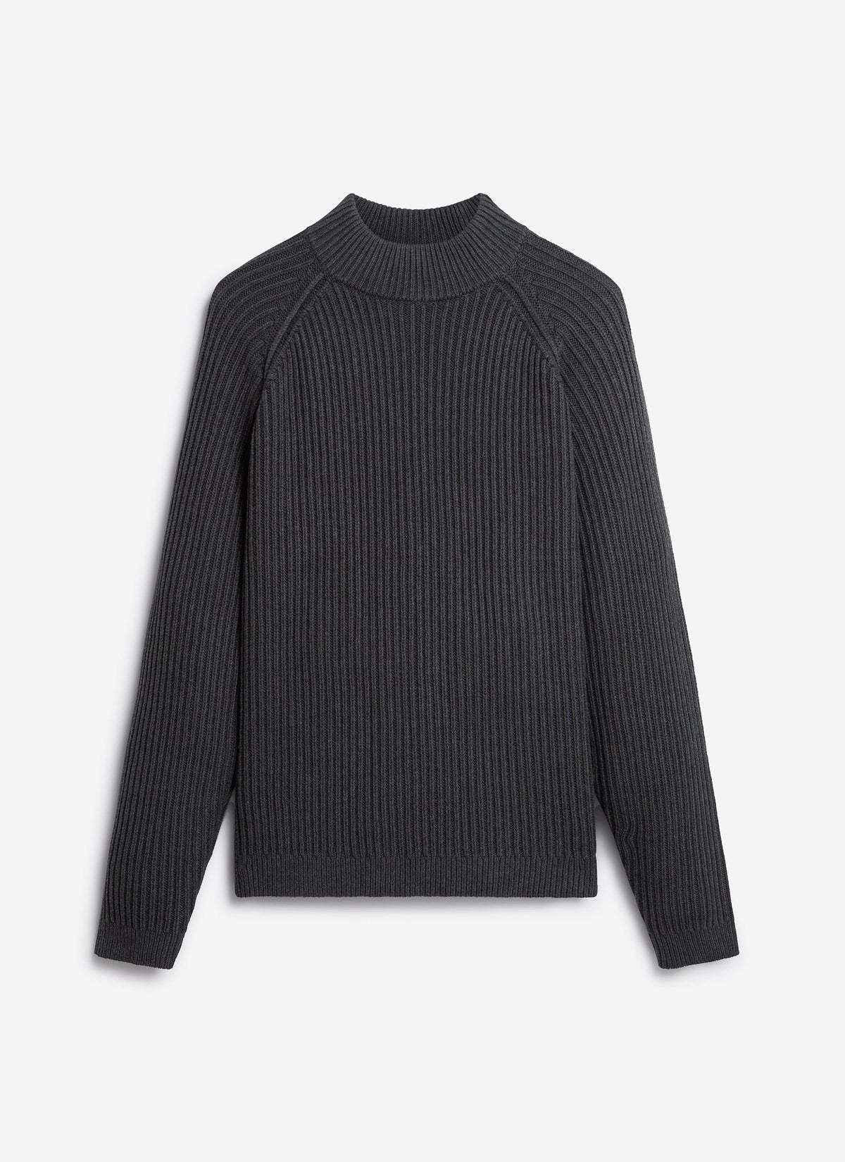 Men's Library Turtle Neck Jumper - Cotton - Charcoal | Percival