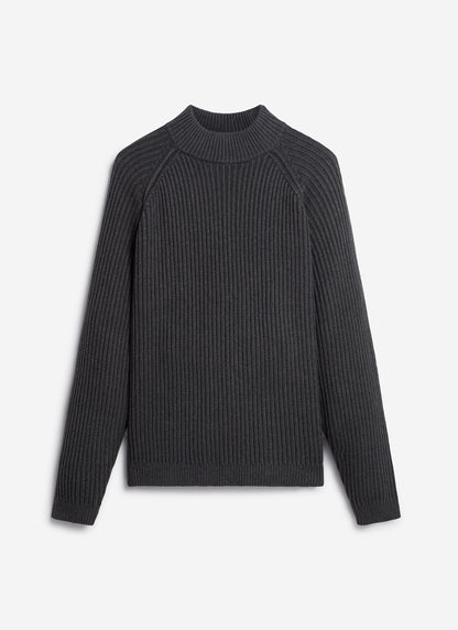 Men's Library Turtle Neck Jumper - Cotton - Charcoal | Percival