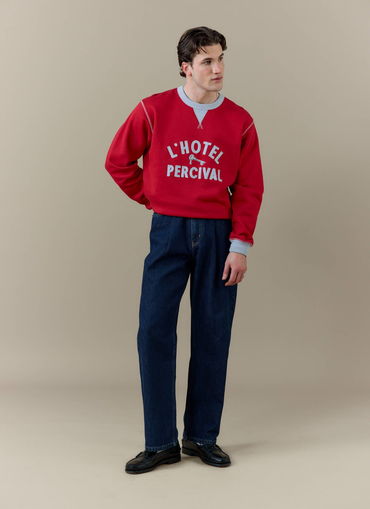 Men's Sweatshirt - Ronald - Organic Cotton - Red | Percival
