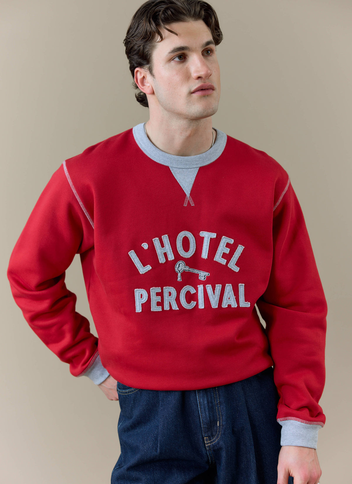 Men's Sweatshirt - Ronald - Organic Cotton - Red | Percival