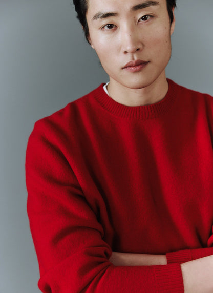 Felted Relaxed Jumper - Wool - Red | Percival