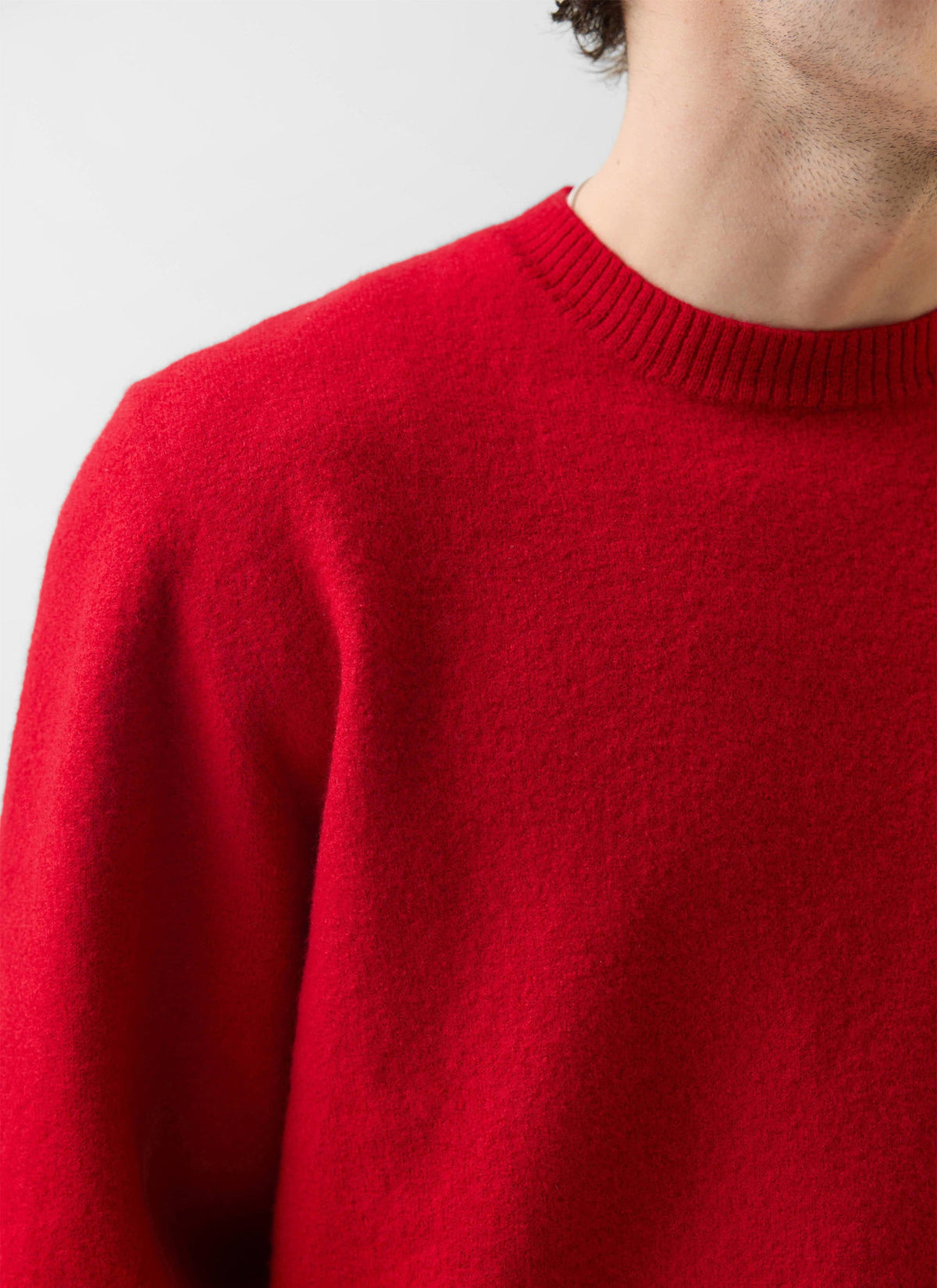 Felted Relaxed Jumper - Wool - Red | Percival