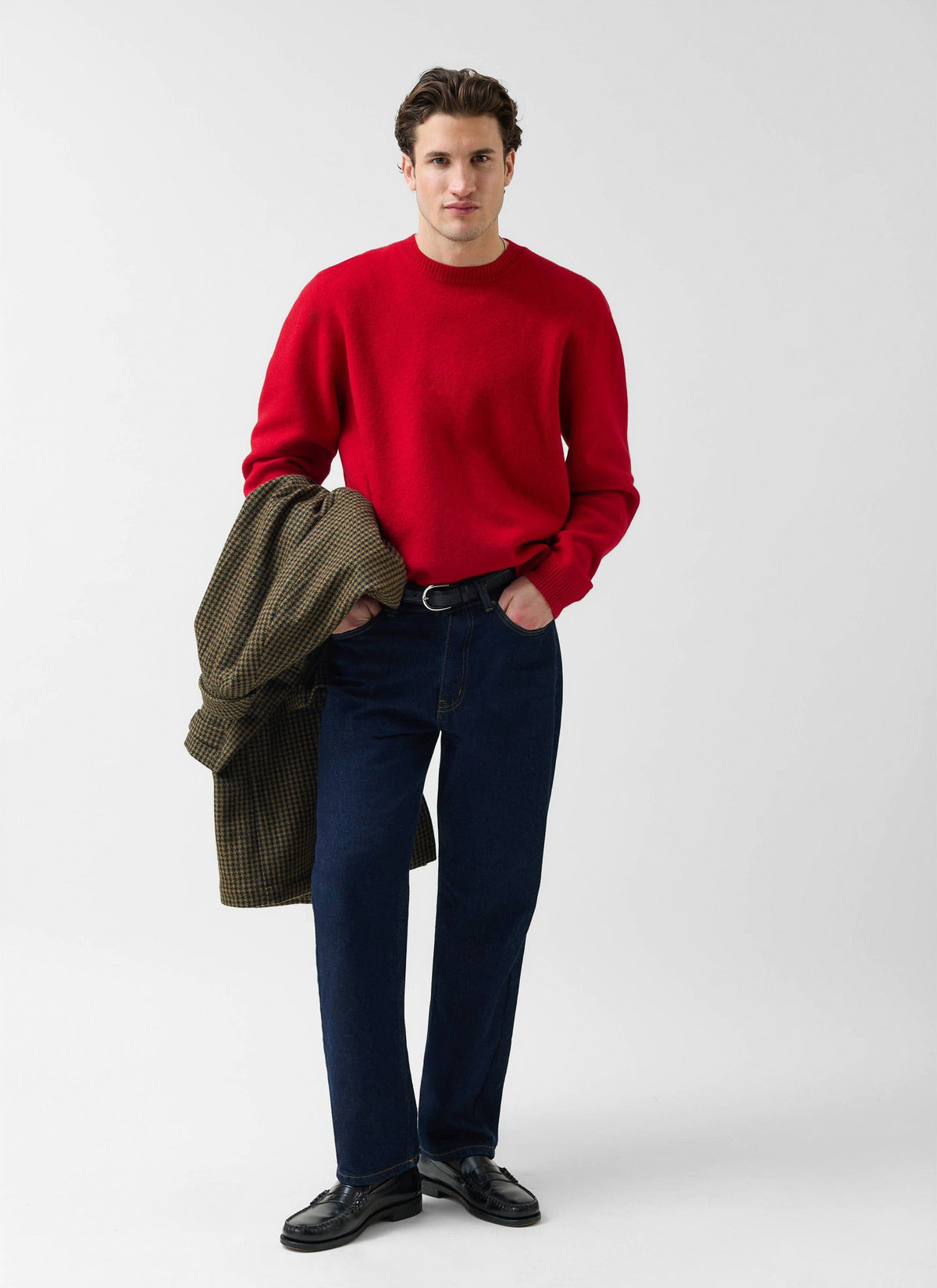 Felted Relaxed Jumper - Wool - Red | Percival