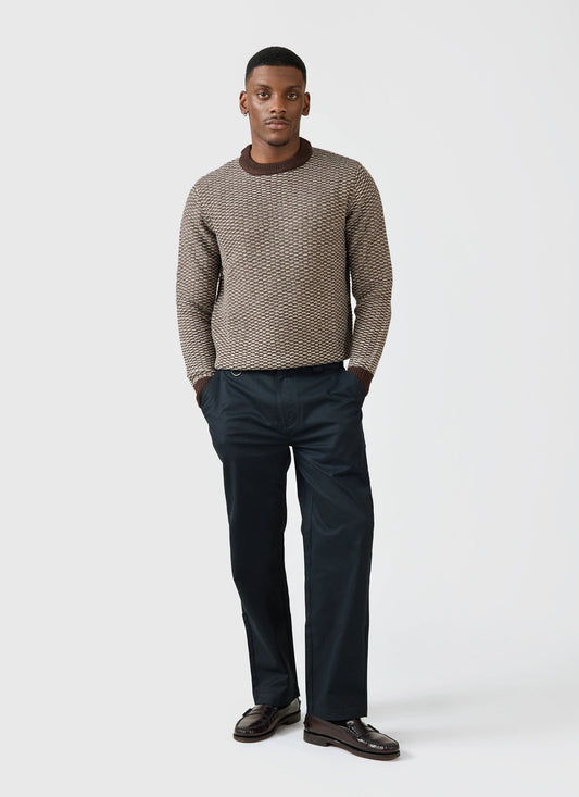 Charlestown Knitted Jumper - Chocolate Beige | Percival