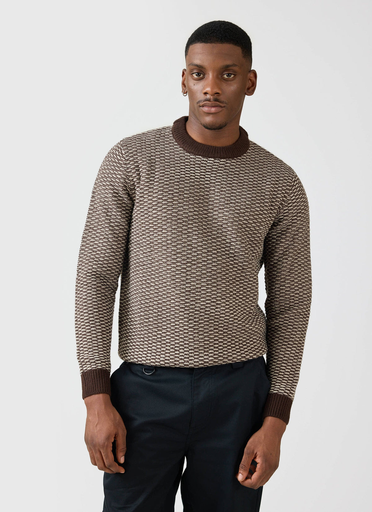 Charlestown Knitted Jumper - Chocolate Beige | Percival
