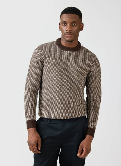 Charlestown Knitted Jumper - Chocolate Beige | Percival