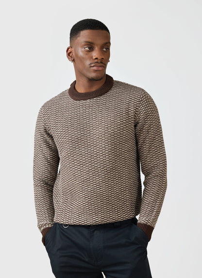 Charlestown Knitted Jumper - Chocolate Beige | Percival