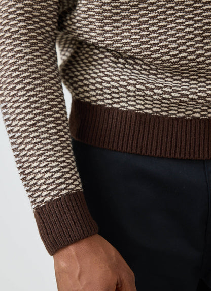 Charlestown Knitted Jumper - Chocolate Beige | Percival