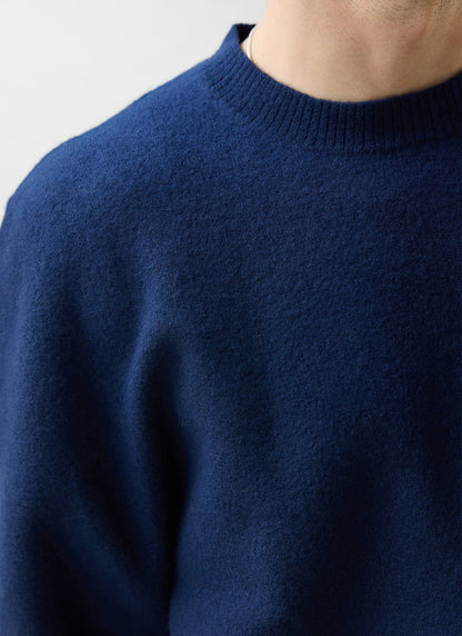 Felted Relaxed Jumper - Wool - Navy | Percival