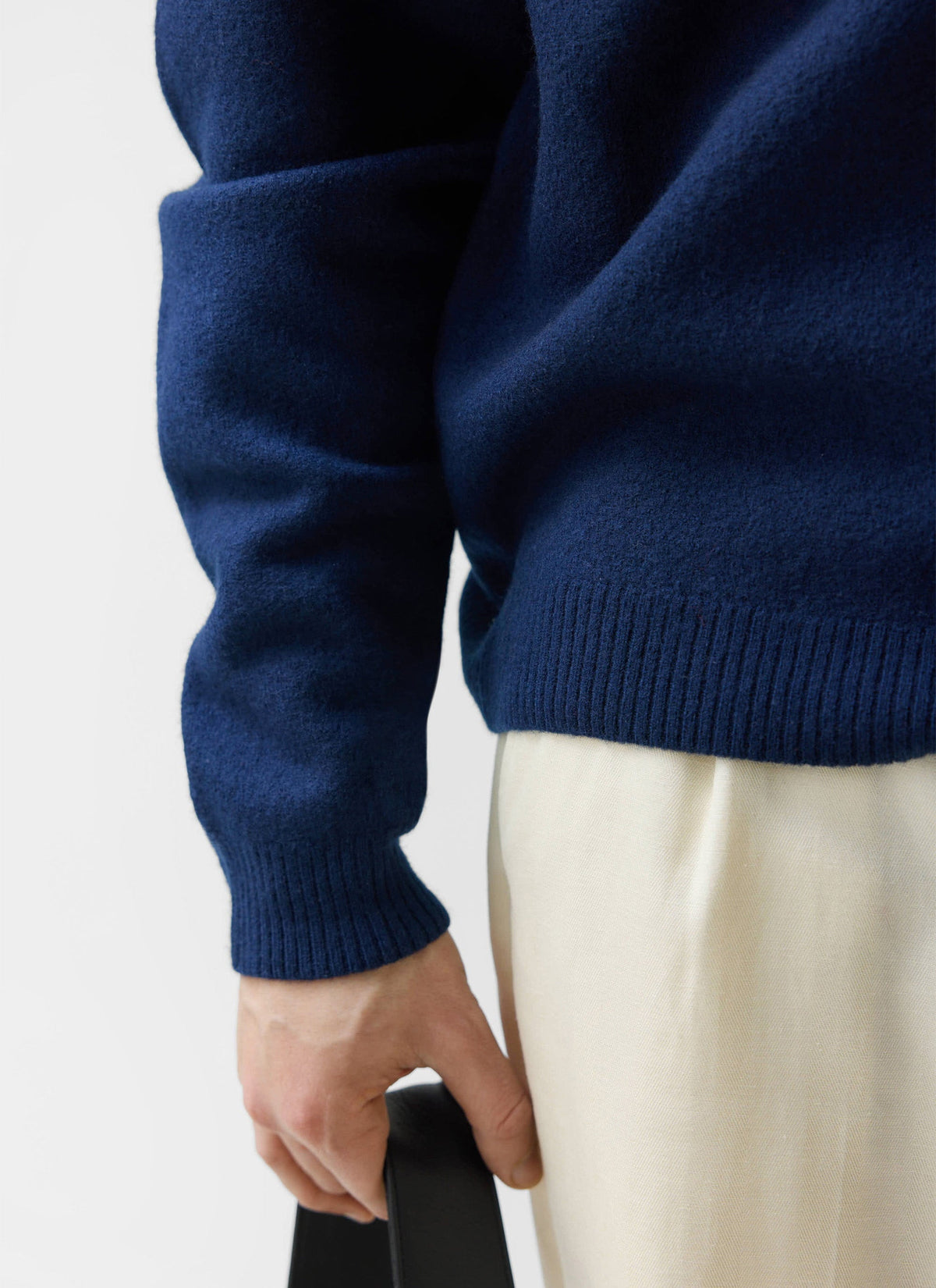 Felted Relaxed Jumper - Wool - Navy | Percival