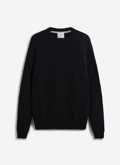 Men's Mohair Crew Neck Jumper - Black | Percival