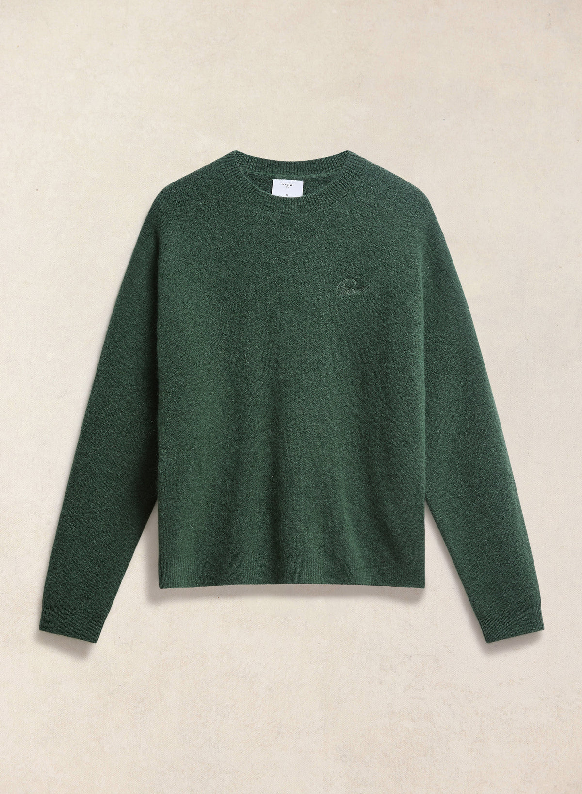 Men's Boxy Crew Neck Jumper - Forest Mohair | Percival