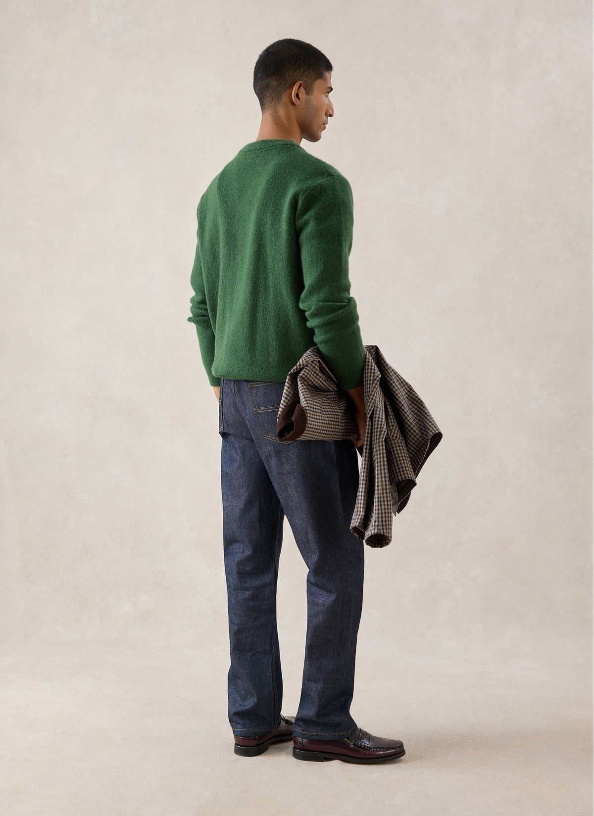 Men's White Glove Mohair Cardigan - Forest Green | Percival