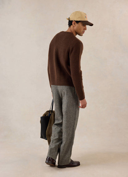 Men's Espresso Cardigan - Mohair Wool | Percival
