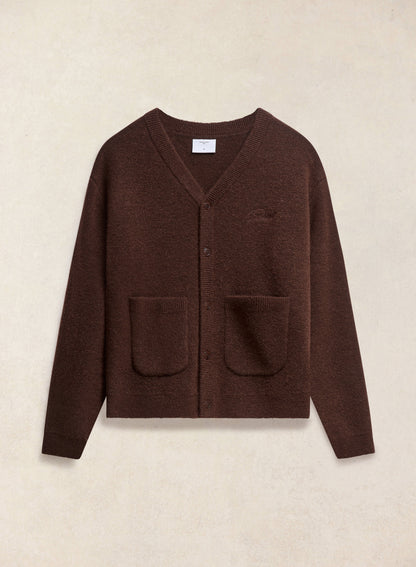 Men's Espresso Cardigan - Mohair Wool | Percival