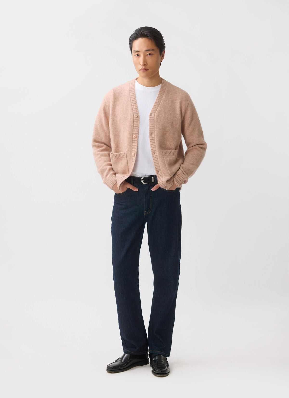 Men's Pink Mohair Cardigan - White Glove | Percival