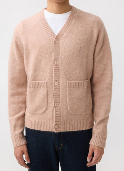 Men's Pink Mohair Cardigan - White Glove | Percival