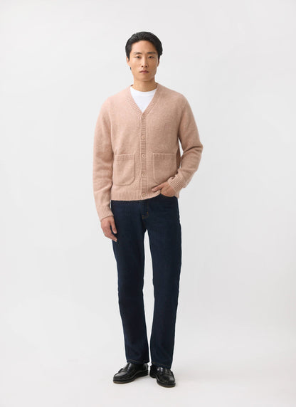 Men's Pink Mohair Cardigan - White Glove | Percival