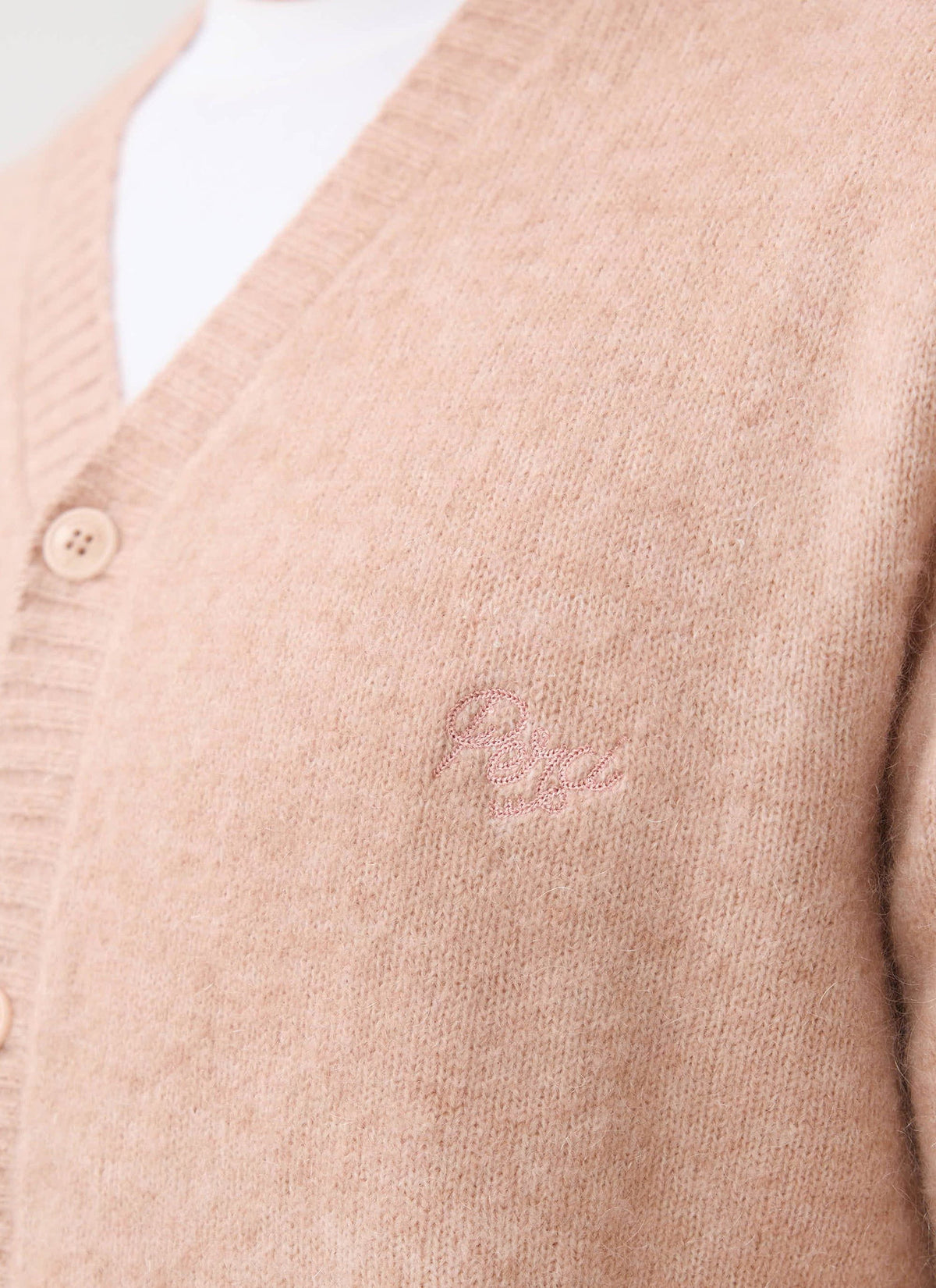 Men's Pink Mohair Cardigan - White Glove | Percival