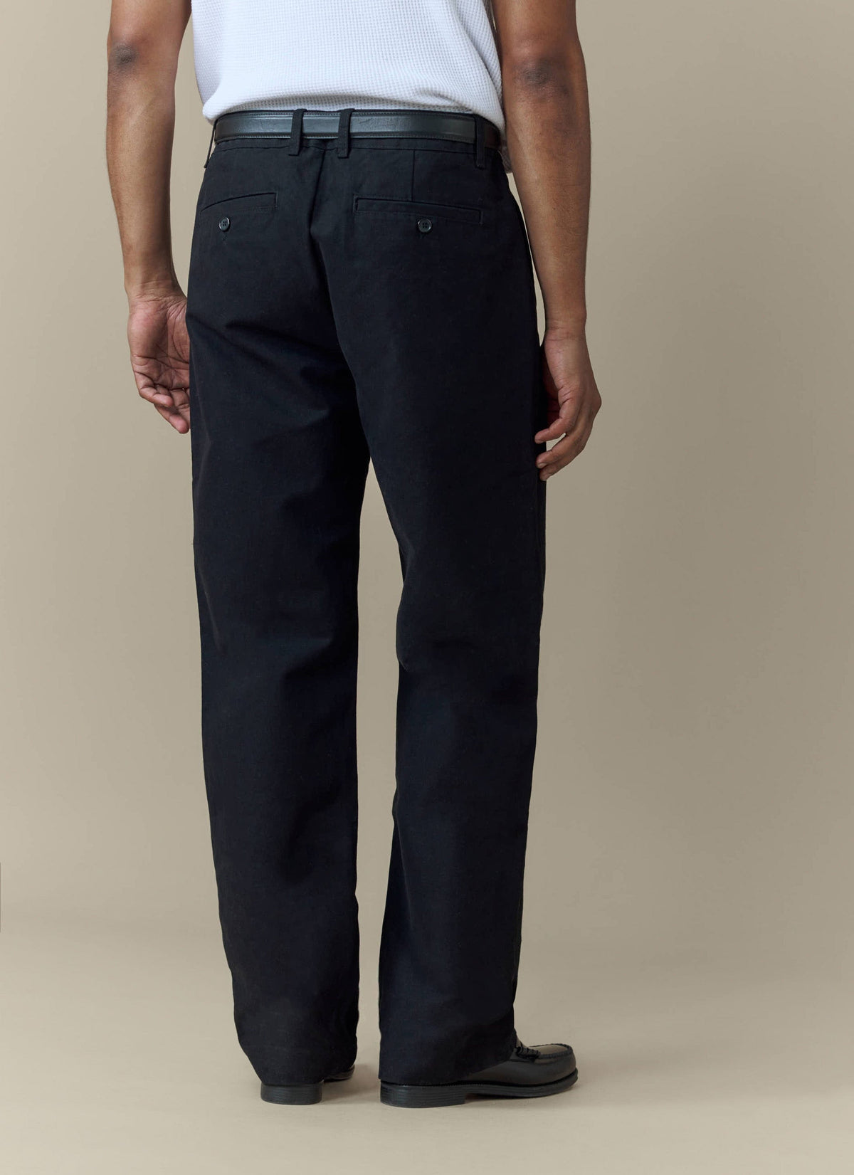 Men's Double Pleated Trousers - Seb - Straight Leg - Black | Percival