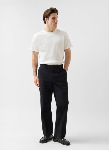 Men's Wide Leg Chino - Cotton - Black | Percival