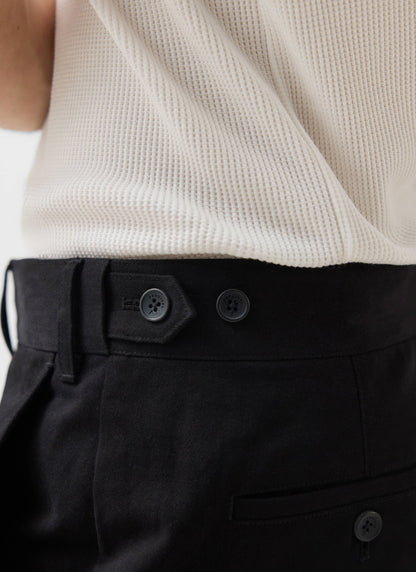 Men's Wide Leg Chino - Cotton - Black | Percival