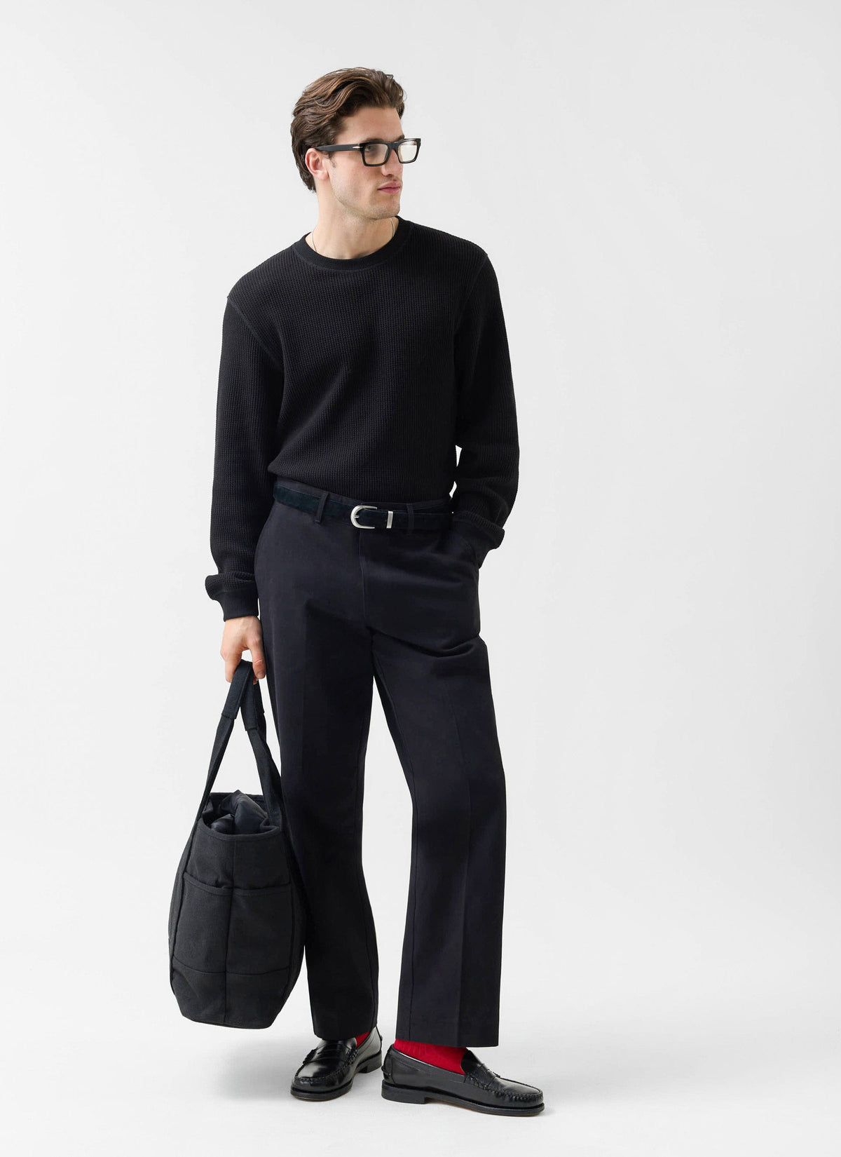 Men's Straight Leg Chino - Cotton - Black | Percival