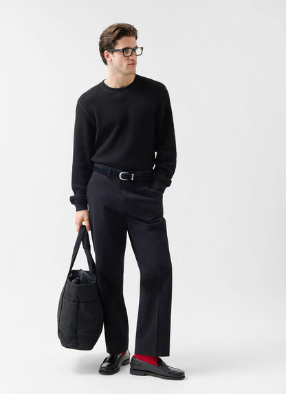 Men's Straight Leg Chino - Cotton - Black | Percival