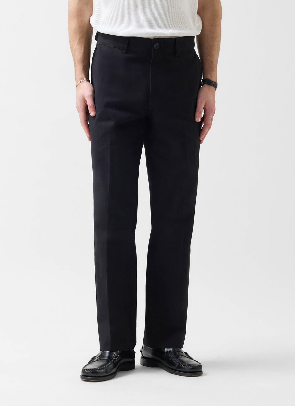 Men's Straight Leg Chino - Cotton - Black | Percival