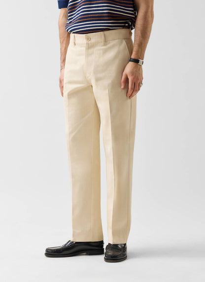 Men's Straight Leg Chino - Cotton - Ecru Cream | Percival