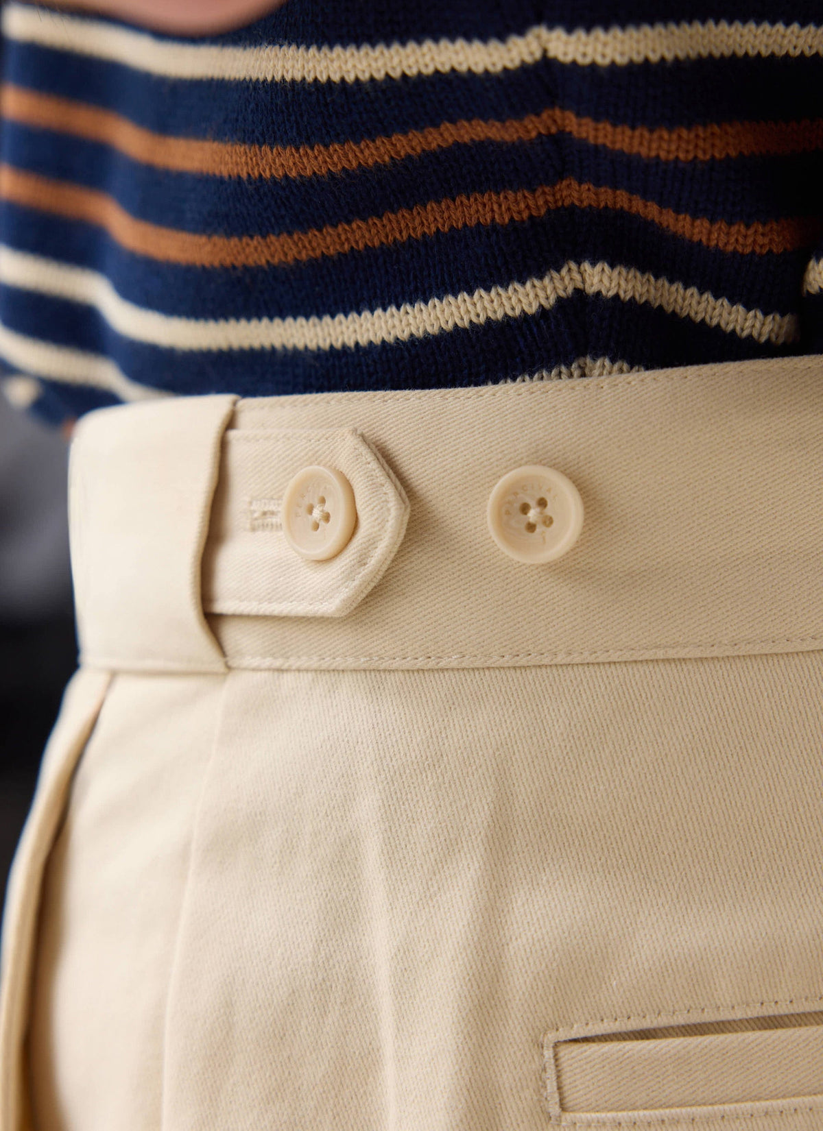 Men's Straight Leg Chino - Cotton - Ecru Cream | Percival