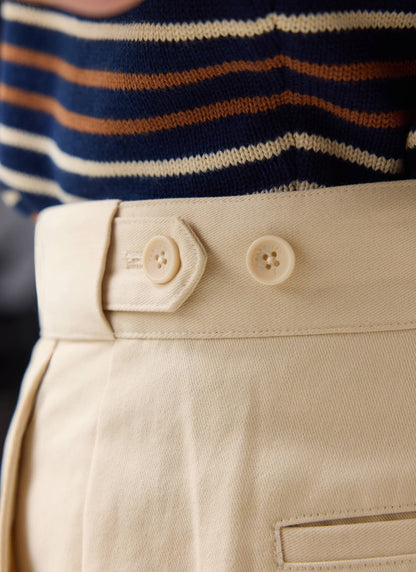 Men's Straight Leg Chino - Cotton - Ecru Cream | Percival