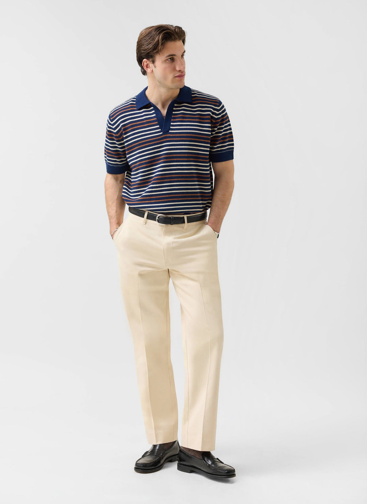 Men's Straight Leg Chino - Cotton - Ecru Cream | Percival