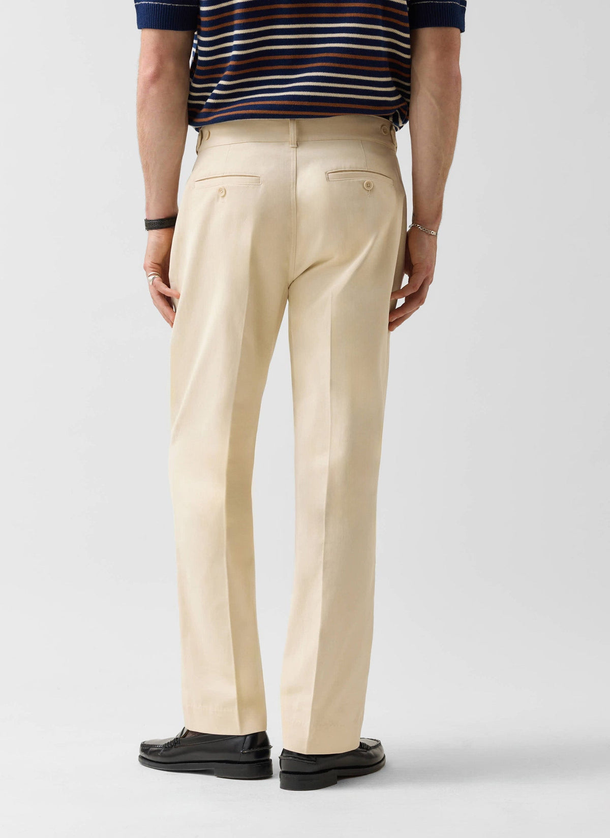 Men's Straight Leg Chino - Cotton - Ecru Cream | Percival