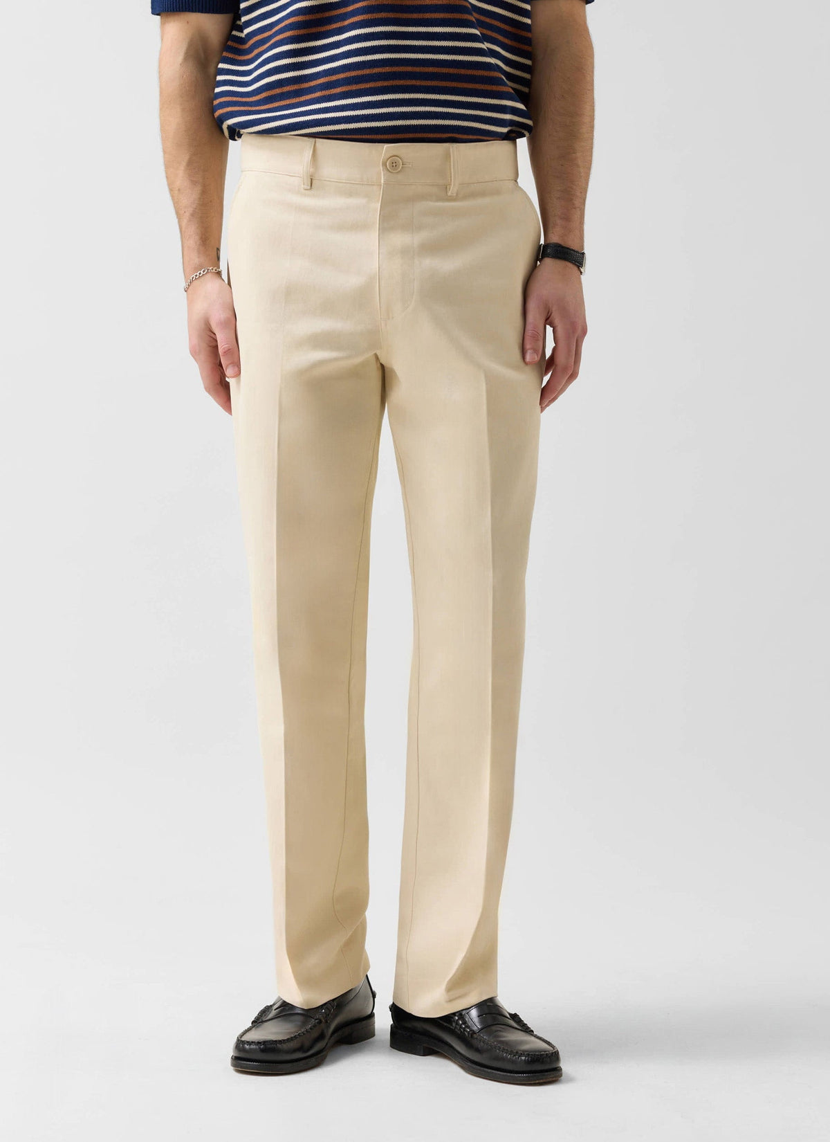 Men's Straight Leg Chino - Cotton - Ecru Cream | Percival