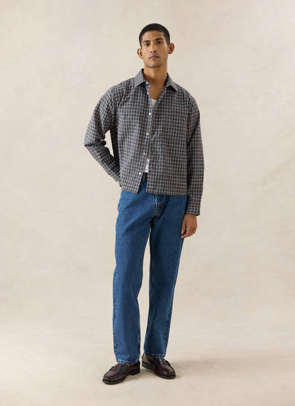 Men's Straight Leg Jeans - Heritage Denim - Cotton - Mid Wash Blue | Percival