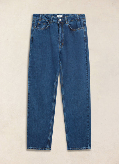 Men's Straight Leg Jeans - Heritage Denim - Cotton - Mid Wash Blue | Percival