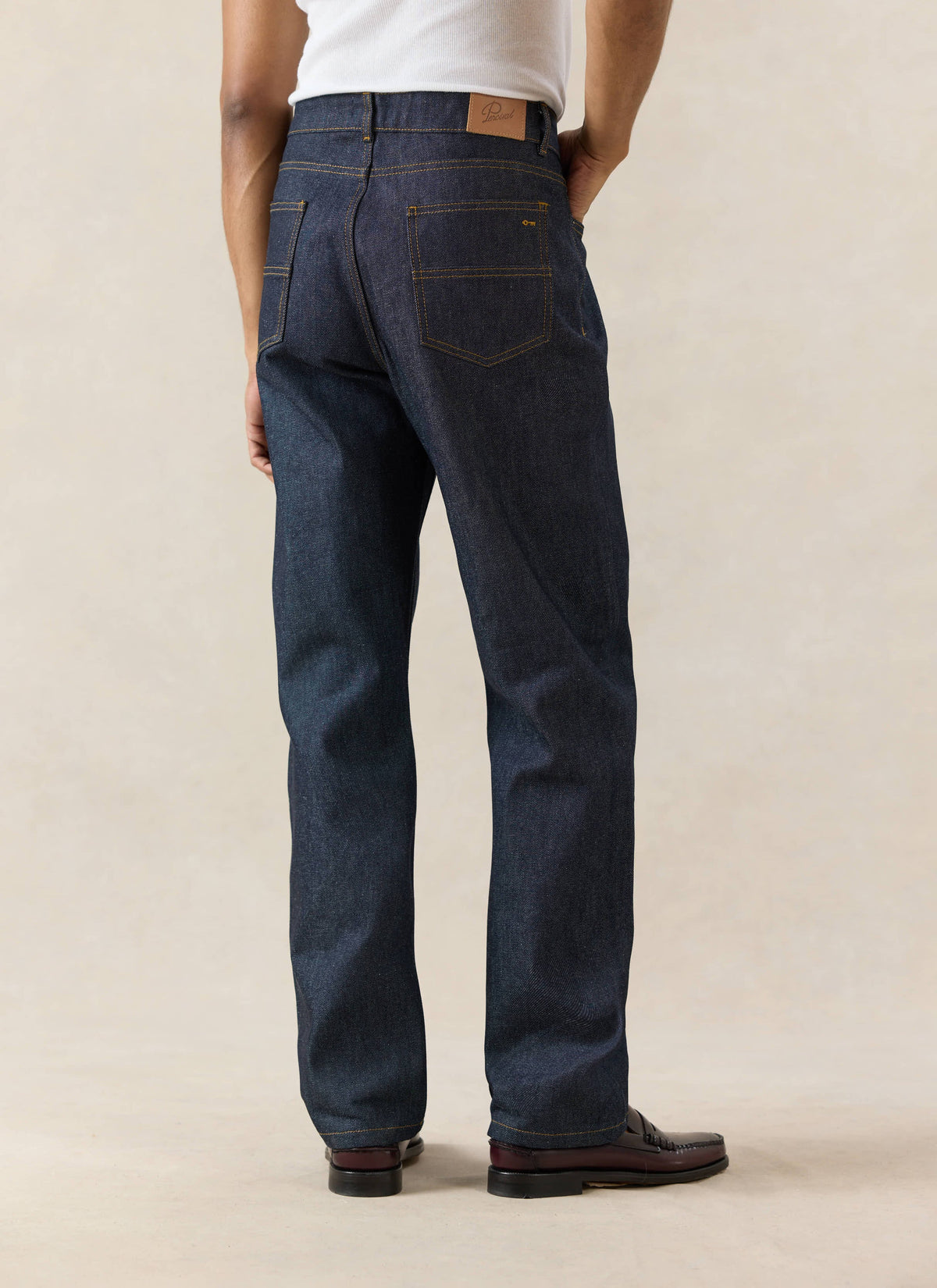 Men's Raw Denim Jeans - Straight Leg - Indigo - Cotton | Percival