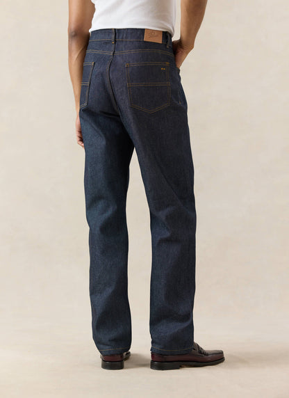 Men's Raw Denim Jeans - Straight Leg - Indigo - Cotton | Percival