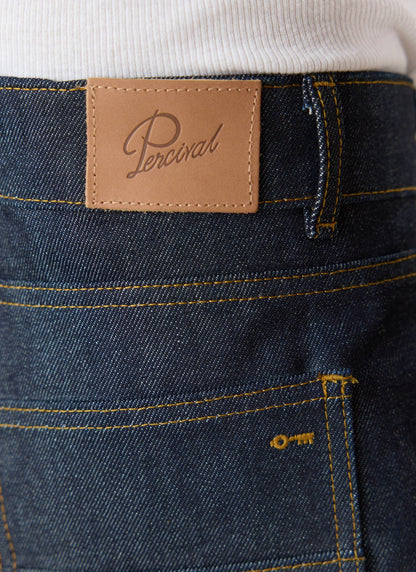 Men's Raw Denim Jeans - Straight Leg - Indigo - Cotton | Percival
