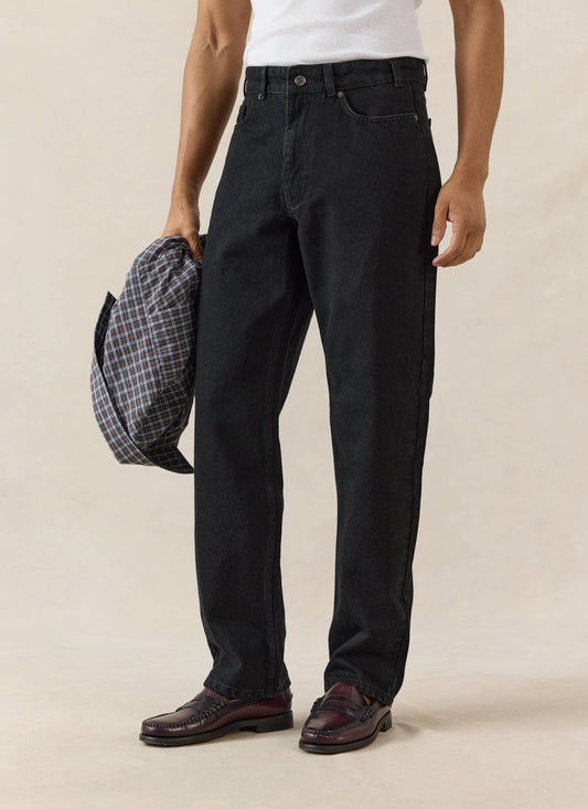 Men's Straight Leg Black Jeans - Heritage Denim - Cotton | Percival