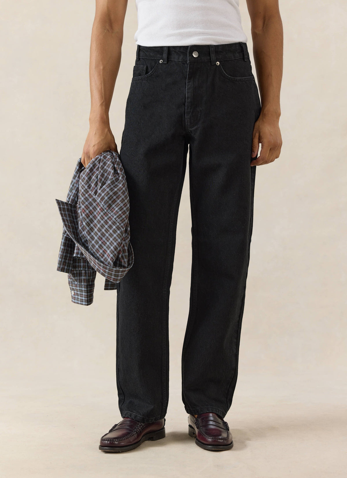 Men's Straight Leg Black Jeans - Heritage Denim - Cotton | Percival